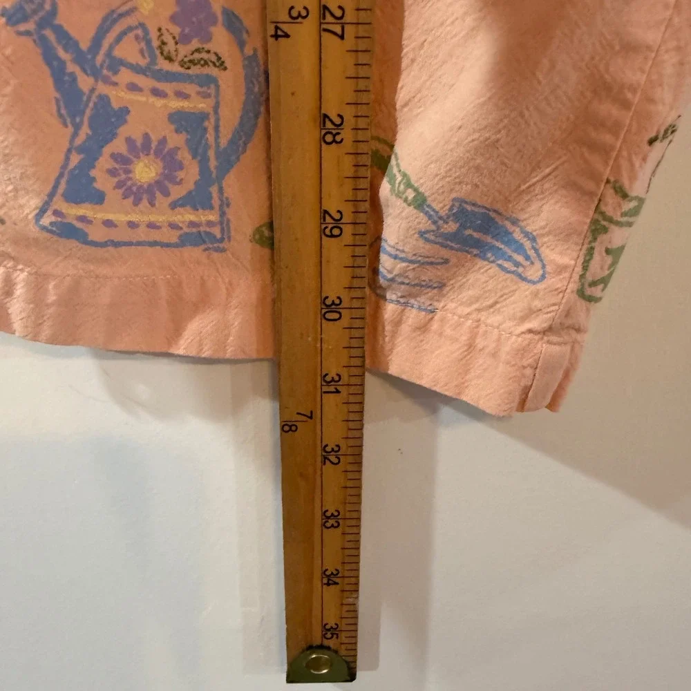 Vintage Peach Garden 100% Cotton Print Set Cottagecore Grannycore Gardencore
